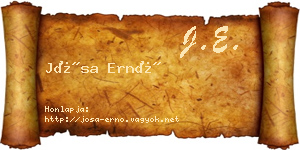 Jósa Ernő névjegykártya